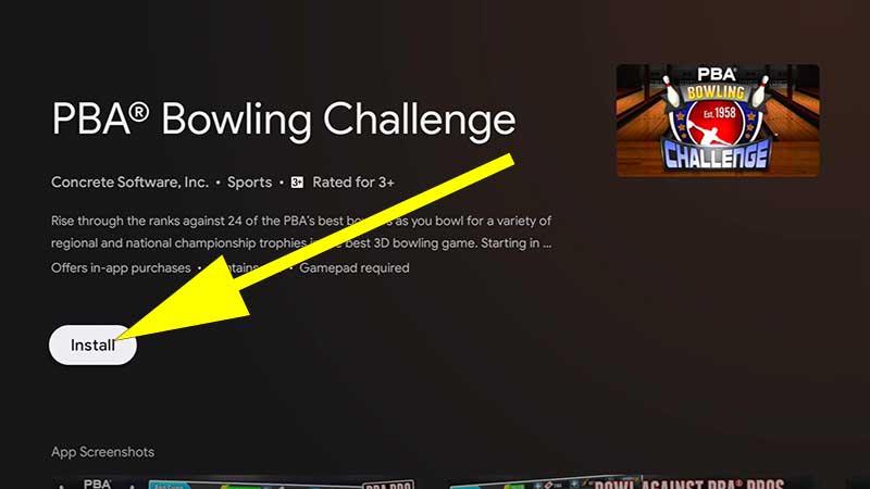 PBA Balling Challenge Install Android TV