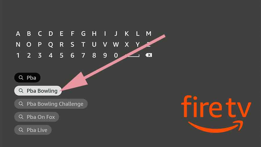 Search PBA bowling on Fire TV App store