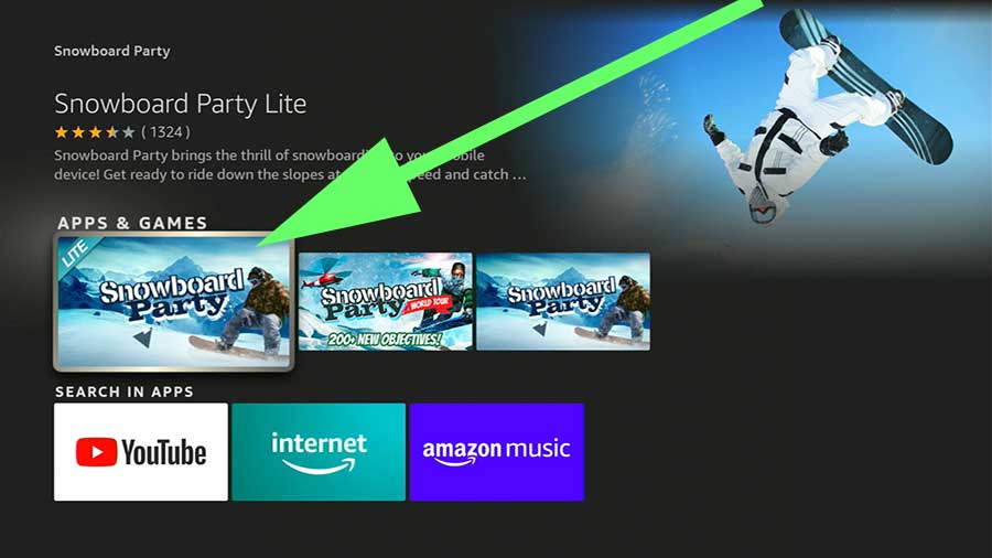 Snow board Game Amazon Fire TV