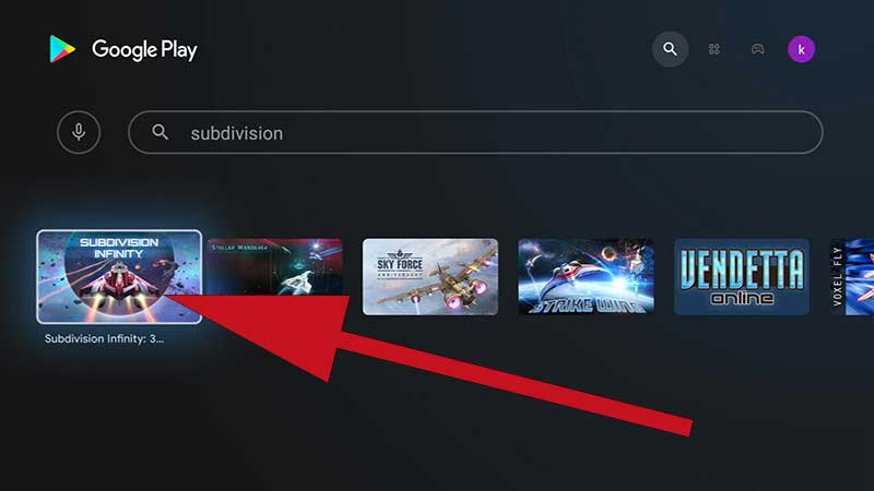 Subdivision Infinity Play Store search