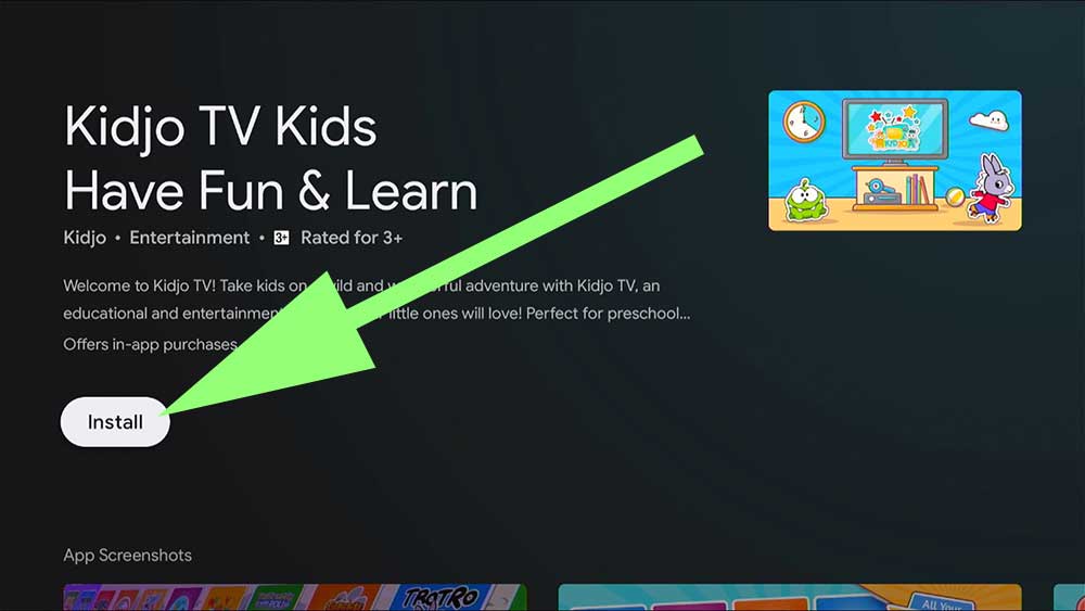 install Kidjo TV kids Android TV box