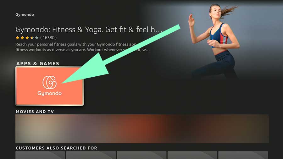Install Fitness and Yoga app Amazon Fire TV