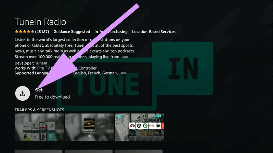 Install Radio and Music Stations on amazon Fire TV Stick