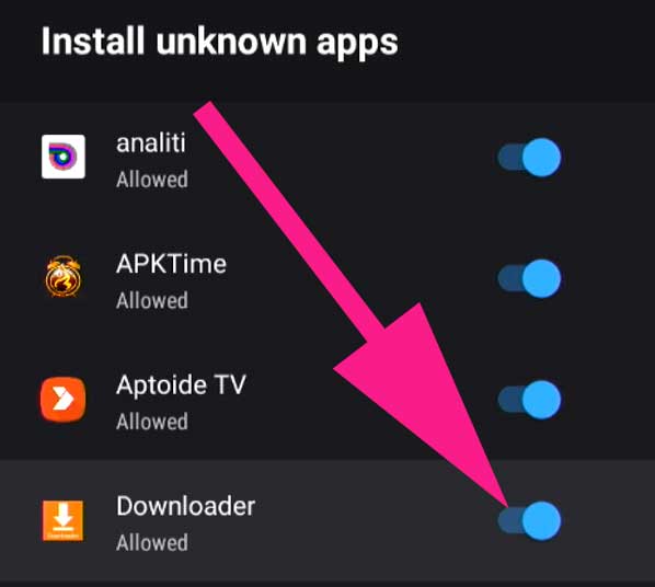 Allow Unknow Sources on Downloader