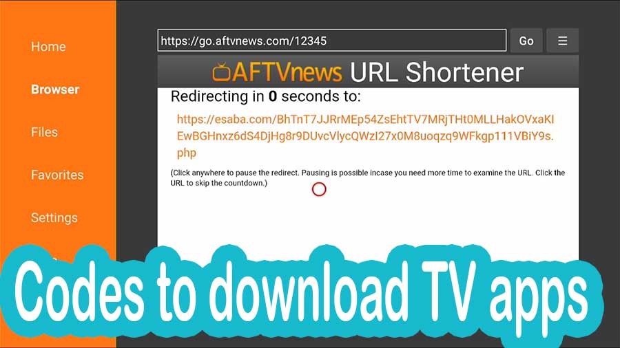 Codes to download TV apps via Downloader