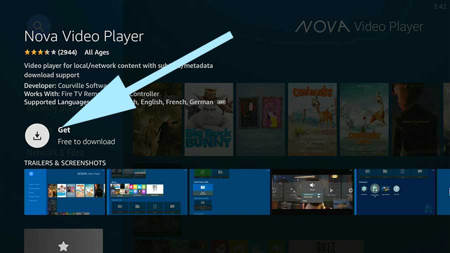 Install Nova Video player on Fire TV Stick