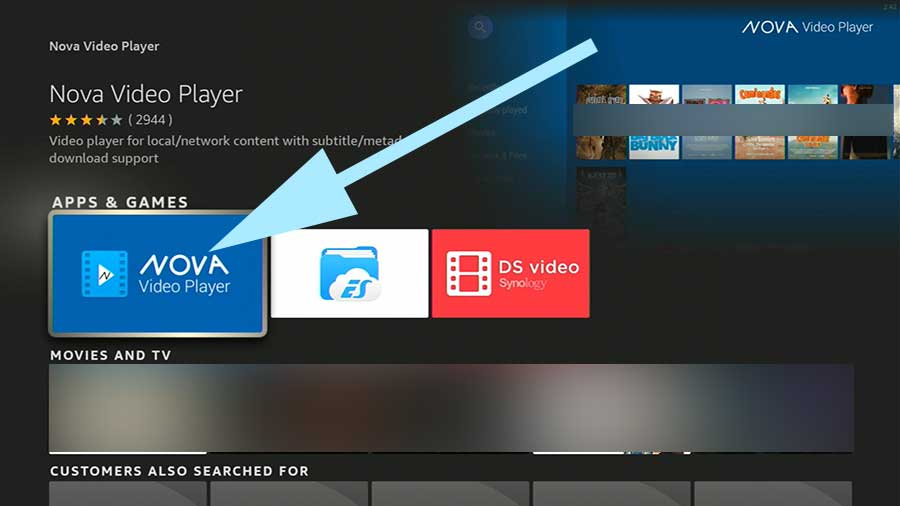 Video player for Amazon Fire TV