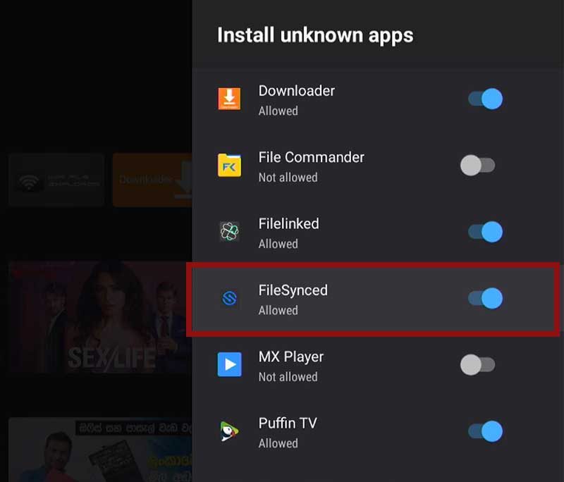 Allow permissions FileSynced