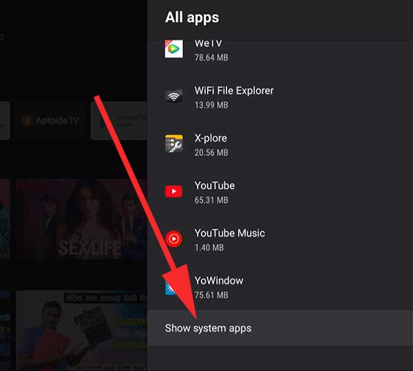 Show System Apps