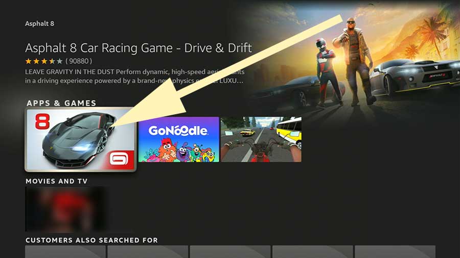 Asphalt 8 Fire TV