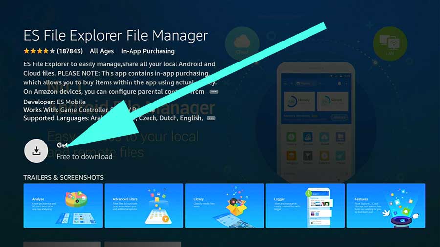 Download ES File Explorer Fire TV