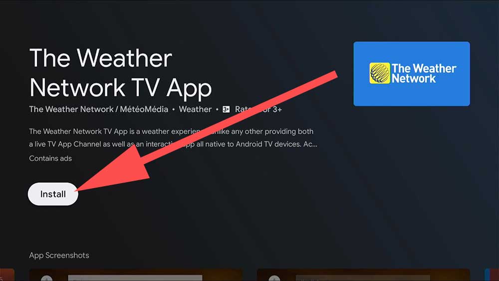 Weather app for Android TV