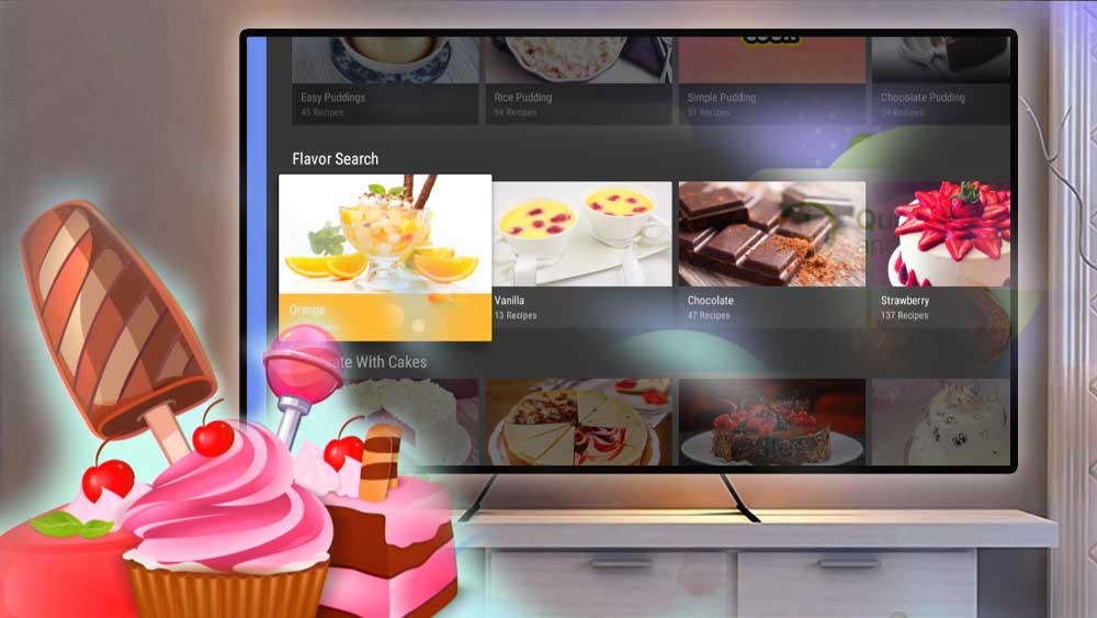 Dessert recipes for Android TV