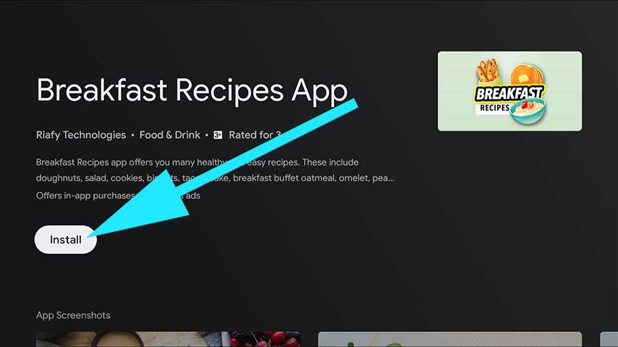 Install Breakfast Recipes on TV BOX