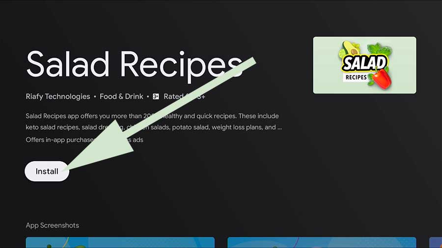 Install Salad Recipes on TV BOX