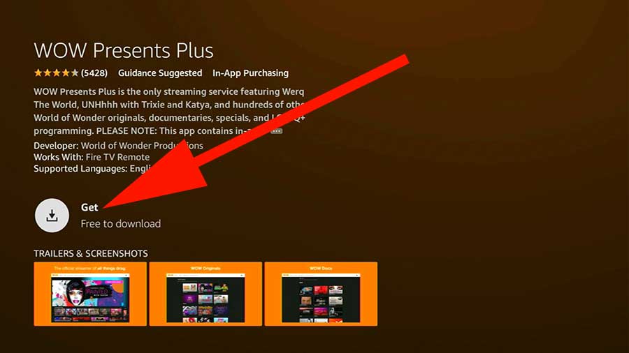 Download Wow Presents plus Fire TV