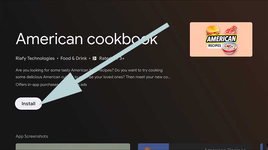 Install American Cooking Recipes on Android TV