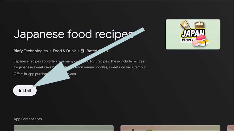 Install Japanese food recipes on TV