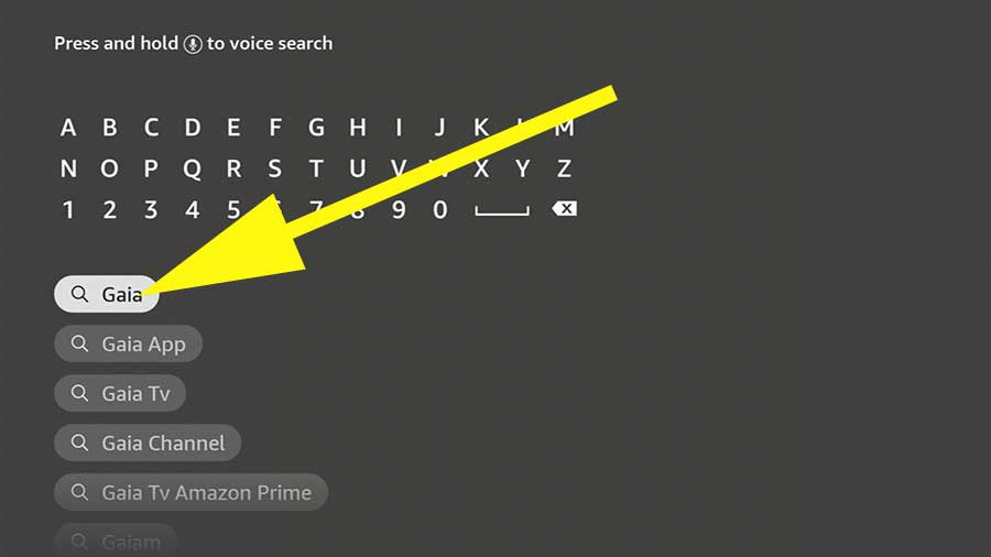 Install Gaia Yoga app on Fire TV