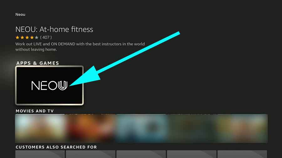Install home fitness app on fire TV