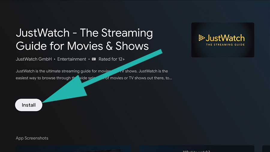 Install JustWatch APK on Android TV