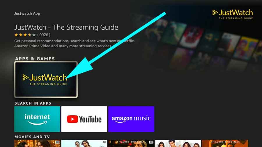 Install Movie Tracking app on Amazon Fire TV