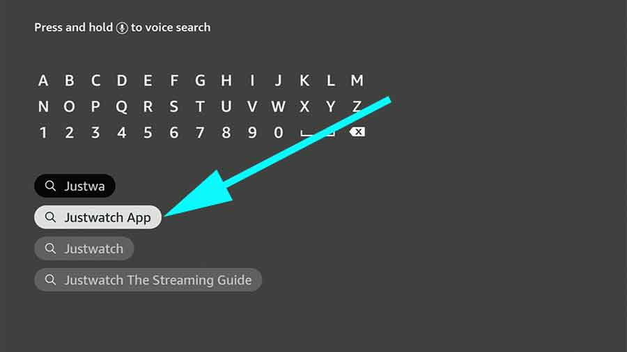 Search Justwatch on Fire TV