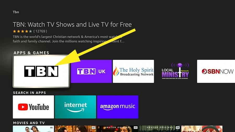 Install Christian TV app on Fire TV