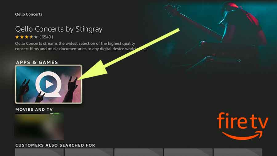 Concerts and music app for fire TV