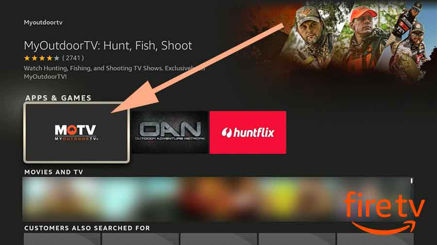 Hunting TV shows app for Fire TV
