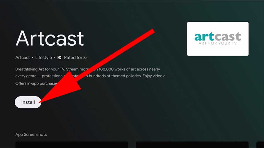 Install Artcast Android TV