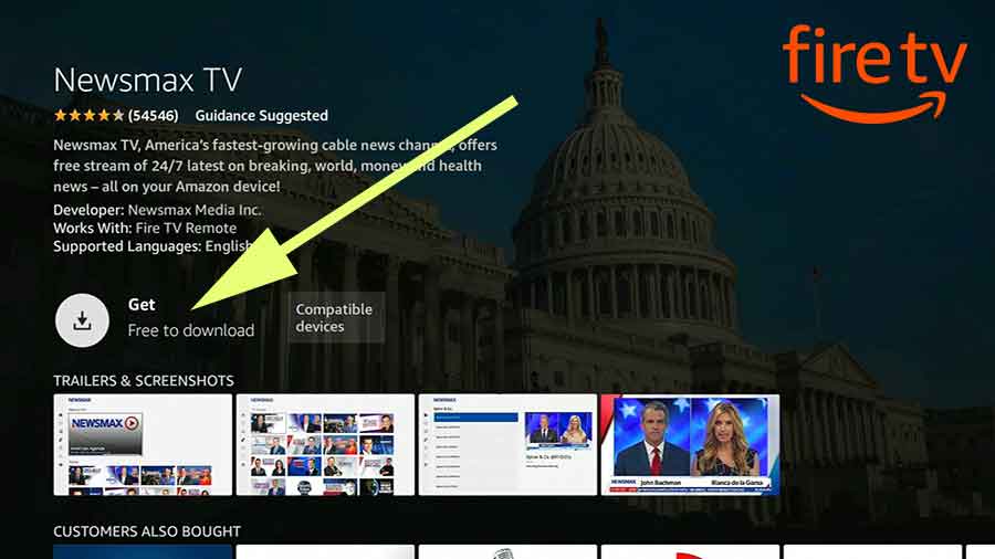 Install Newsmax TV app on Fire TV