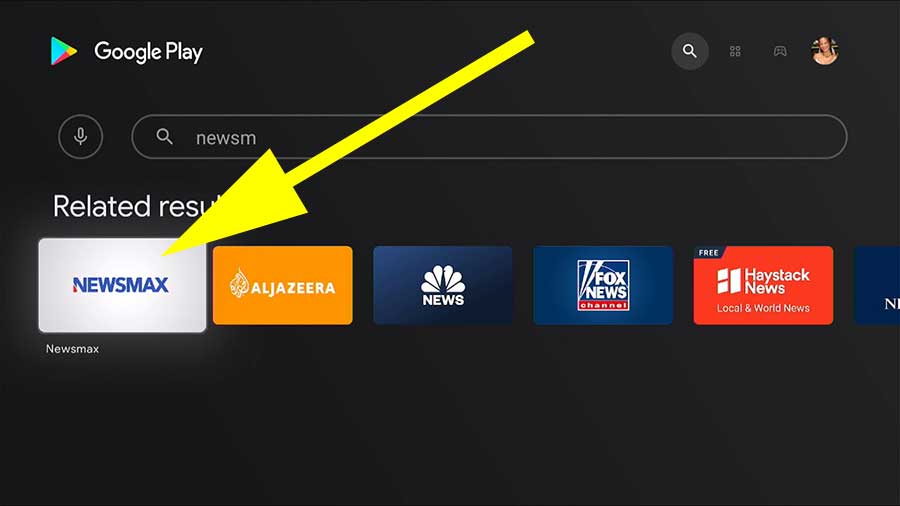 Install Newsmax on Android TV
