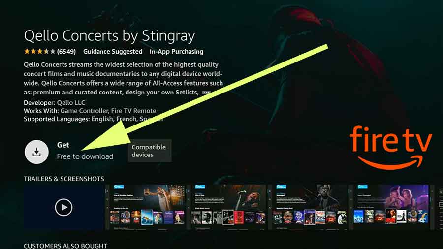 Install Qello Concerts on Amazon Fire TV