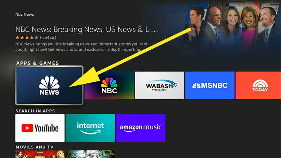 Install US News app on Fire TV