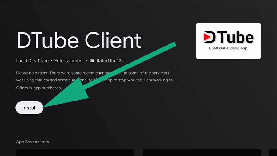 Install DTube Client on Android TV
