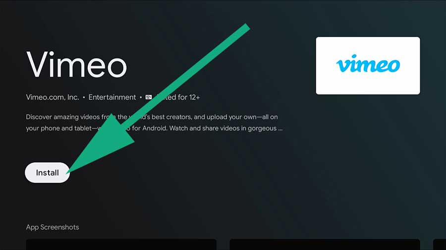 Install Vimeo Android TV