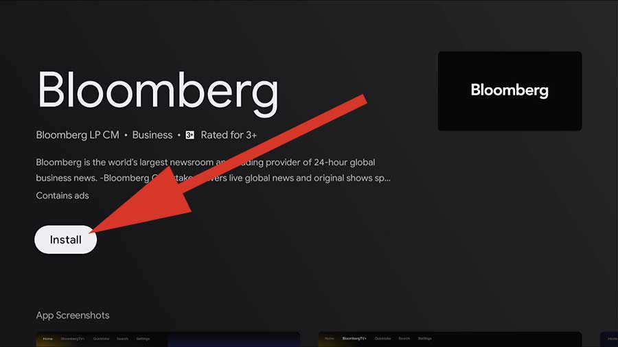 Install Bloomberg Android TV