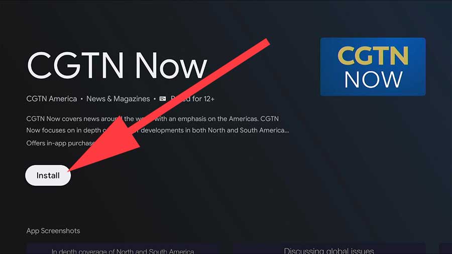 Install CGTN Now on Android TV