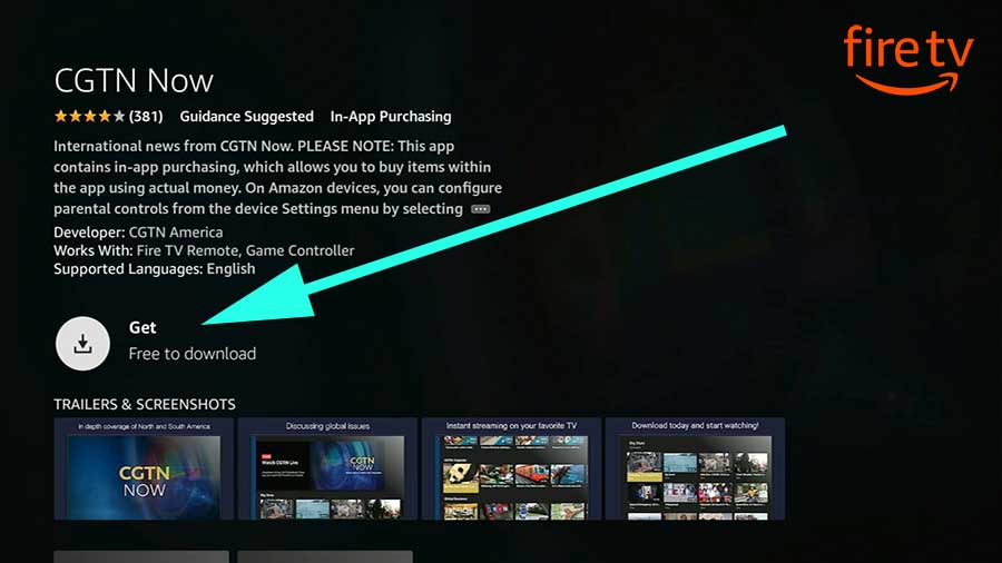 Install International News app on Fire TV