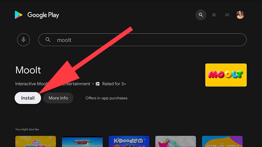Install Moolt on Android TV