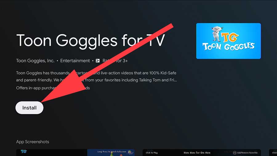 Install Toon Goggle Android TV