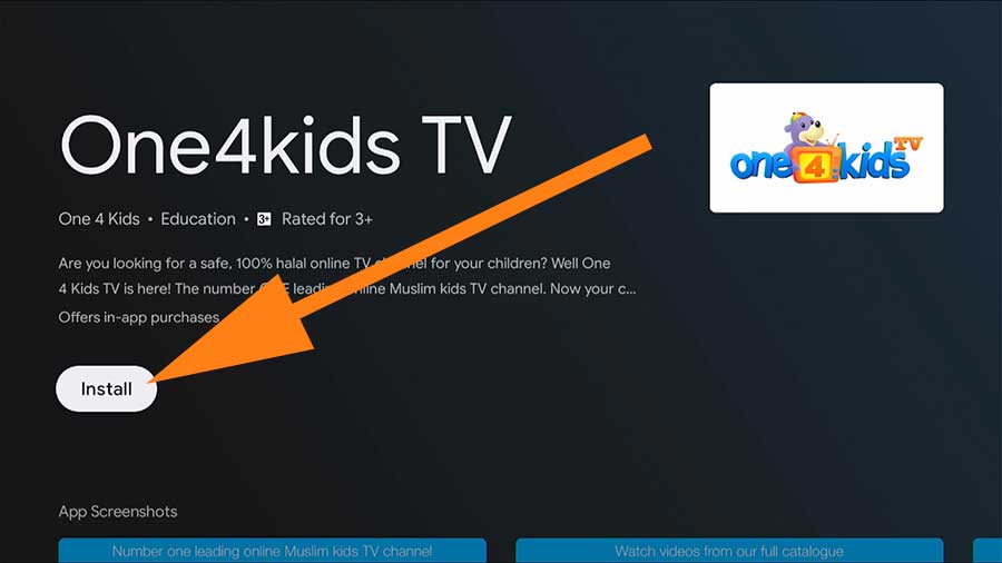 One4kids TV Install on Android TV