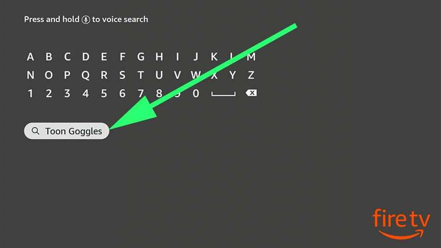 Search Toon Goggles App store of Fire TV