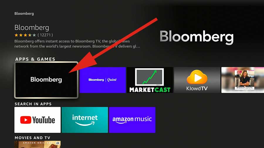 Get bloomberg for Fire TV and Firestick