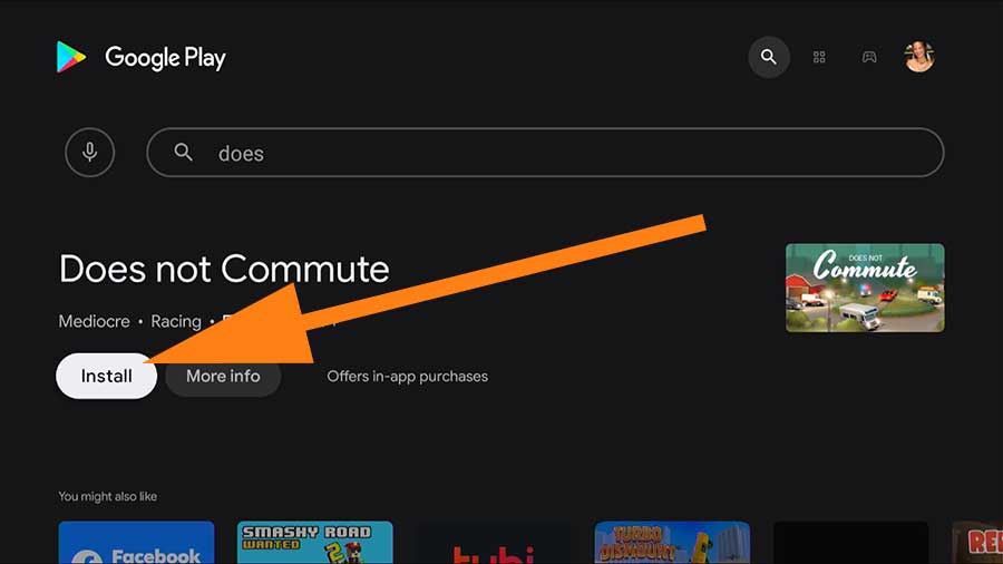 Install Does Not Commute TV Game