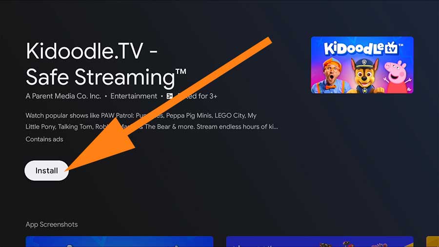 Install Kidoodle on Android TV