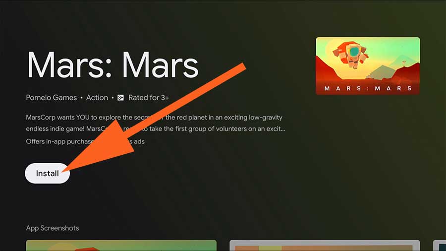 Install Mars Game on Android TV