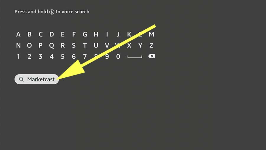 search marketcast on Fire TV