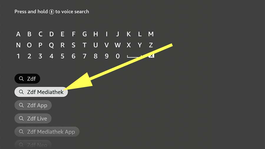 Search ZDFMediathek Fire TV